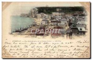 Etretat - Vue Generale taking the Cliff of Aval - Old Postcard