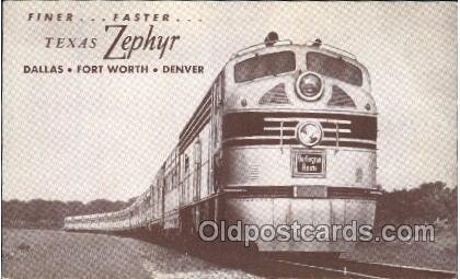 Texas Zephyr Train Locomotive  Steam Engine Unused 