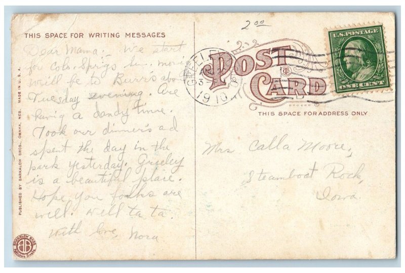 Grand Island Nebraska NE Postcard On Line Of Union Pacific Scene 1910 Blue Shoe