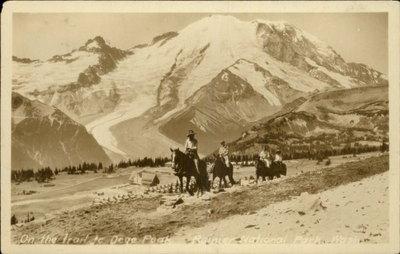 Rainier National Park WA Cowboys Horses Real Photo Postcard