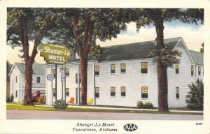 Tuscaloosa Alabama~Shangri-La Motel~Highway Sign US 82~AL 13~1940 Linen Postcard 