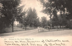 Vintage Postcard 1905 Entrance to City Park Recreational Area Chillicothe Ohio