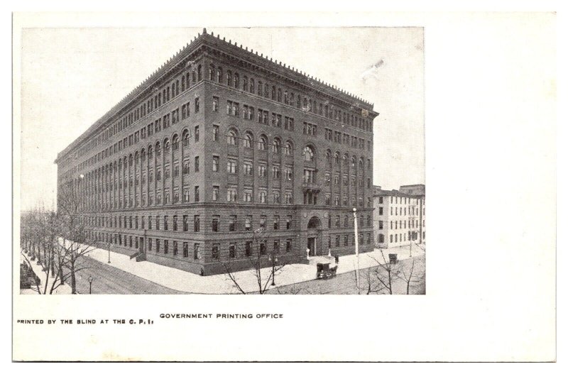 Government Printing Office, Printed by the Blind at the C.P.I., Postcard