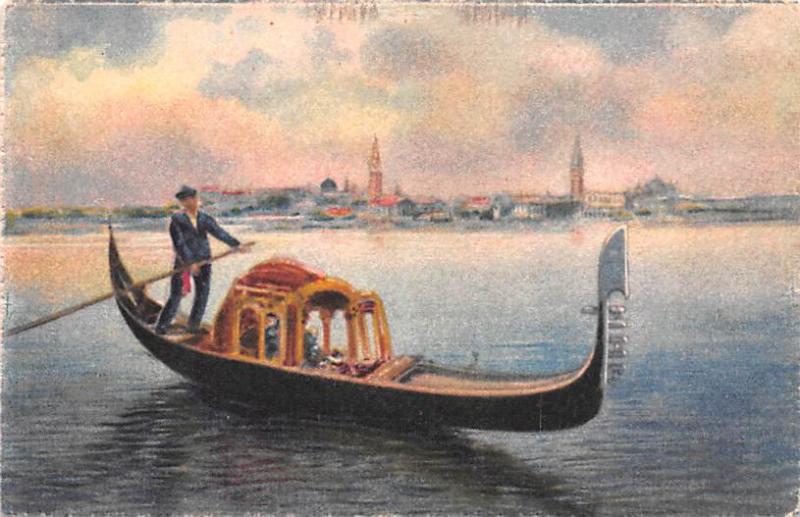 Italy Old Vintage Antique Post Card Gondola Venezia Unused