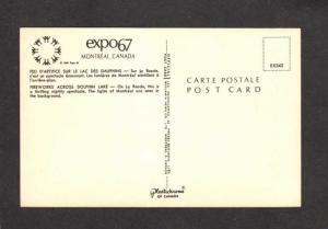 QC Expo 67 Exposition 1967 Fireworks Feu Montreal Quebec Carte Postale Postcard