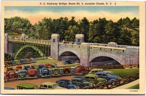 Postcard NY Ausable Highway Bridge Route 9