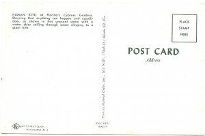 US Cypress Gardens, Florida, Human Kite.  Mint Card.