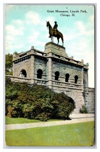 Grant Monument Statue Lincoln Park Chicago Illinois IL UNP DB  Postcard O20