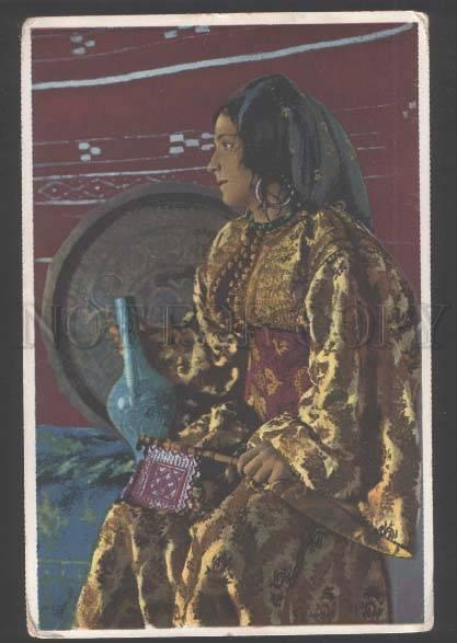 110201 EGYPT native arabian girl in rich dress Vintage PC