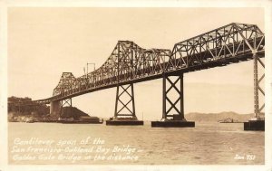 RPPC Cantilever Span San Francisco-Oakland BAY BRIDGE Zan 1936 Vintage Postcard