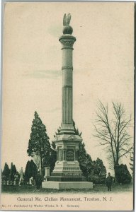 TRENTON NJ GENERAL McLELLAN MONUMENT ANTIQUE POSTCARD