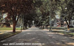 Galesburg Illinois Chambers Street Scene Antique Postcard K30537