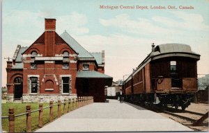 London Ontario Michigan Central Depot Train Railway Station Unused Postcard H36