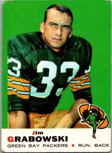 1969 Topps Football Card Jim Grabowski Green Bay Packers sk5552