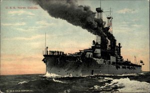 Battleship U.S.S. North Dakota c1910 Vintage Postcard