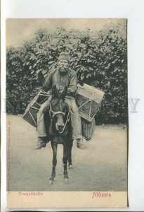 460417 Croatia Opatija Abbazia local merchant on a donkey with goods Vintage