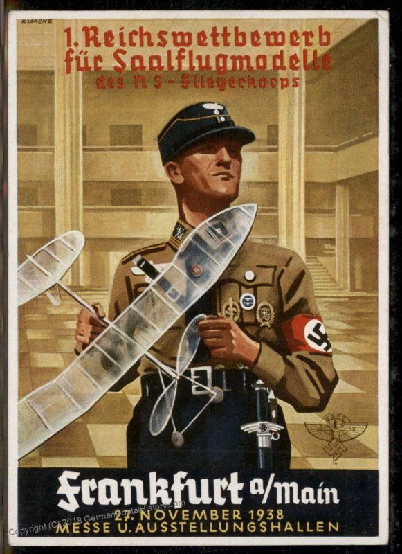 3rd Reich Reichswettbewerbe NSFK Model Competition Private PPC Propaganda  93377