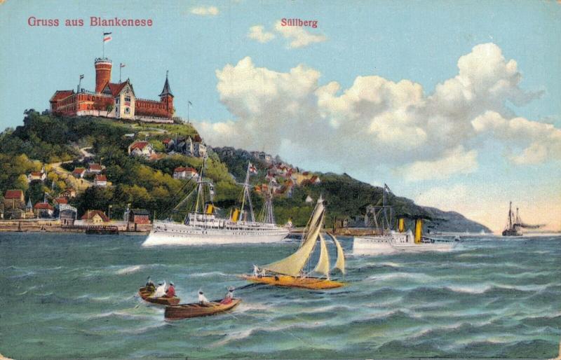 Germany Gruss aus Blankenese Süllberg Hamburg Vintage Postcard 01.89