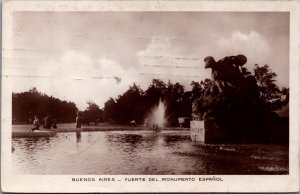 Argentina Buenos Aires Fuente Del Monumento Espanol Vintage RPPC C130