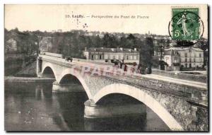 Postcard Old Stone Bridge lagny Perspective