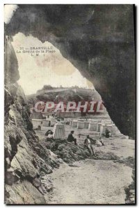 Old Postcard Granville Cave To The Beach