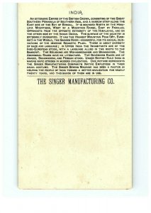 1892 Singer Manufacturing Co Trade India Sewing Card Victorian Europe South Asia 