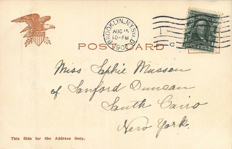 Morris High School, Bronx, New York, Early Postcard, Used in 1907