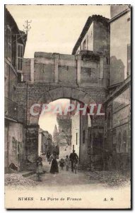 Postcard Old Nimes La Porte de France