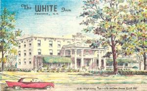 Autos Fredonia New York 1950s White Inn Crayon Gravure postcard 10012 Bowers