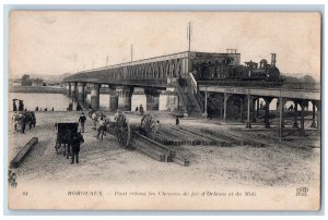 Bordeaux France Postcard Bridge Connecting The Orléans Midi Railways c1910