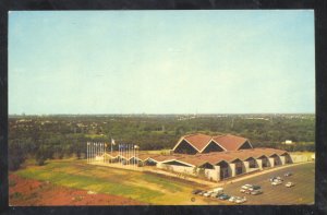 OKLAHOMA CITY OKLAHOMA ROUTE 66 COWBOY HALL OF FAME AERIAL VIEW POSTCARD