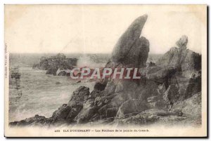 Old Postcard Ile D & # 39Ouessant The Rocks Pointe du Creach