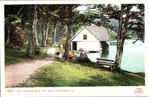 Postcard HOUSE SCENE Lake White Mountain New Hampshire NH AJ3858
