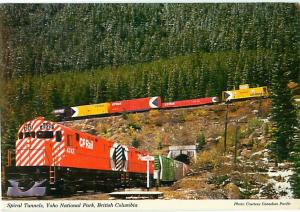 Train Rail Road CP Rail Spiral Tunnels Yoho National Park  Postcard # 8612