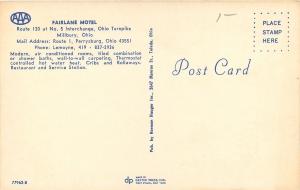 Millbury Ohio~Fairlane Motel~Route 120~Turnpike No 5~Nice 1950s Cars~Postcard