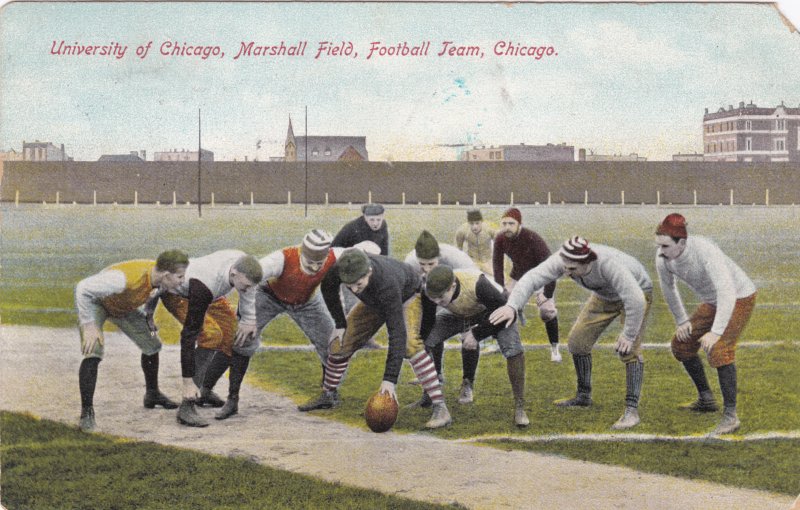 University of Chicago-Marshall Field-Maroons Football Team Chicago Postcard 1908