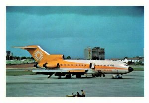 Trans Brasil Boeing 727 PT TCB Orange & White Airplane Postcard 1978