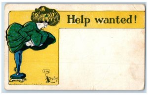 Hewitt Minnesota MN Postcard Woman And Mouse Help Wanted c1905 Posted Antique