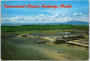 VINTAGE CONTINENTAL SIZED POSTCARD INTERNATIONAL AIRPORT ANCHORAGE ALASKA 1974