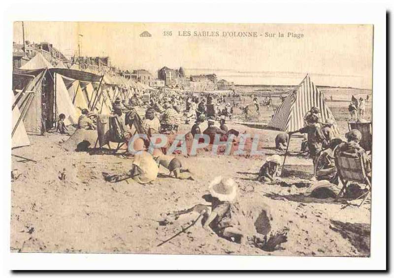 The Sands dOlonne Old Postcard On the Beach