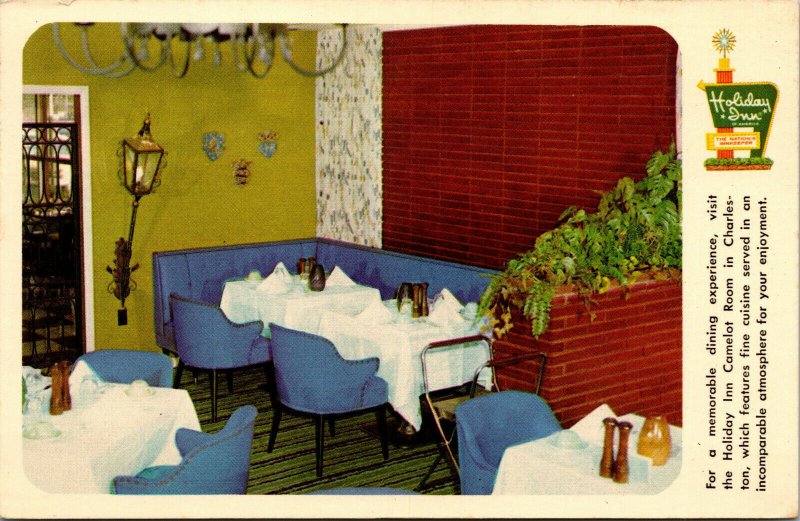 Vtg Holiday Inn Restaurant Camelot Room Charleston South Carolina SC Postcard