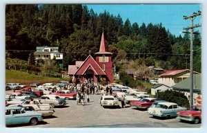 OCCIDENTAL, CA ~ ST PHILLIPS CATHOLIC CHURCH  c1950s Cars Sonoma County Postcard
