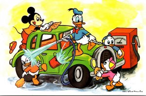 Walt Disney Productions Mickey Donald and Nephews Washing Car