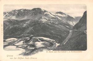 Stilfser Joch Strass Italy Scenic View Gruss aus Antique Postcard J63865