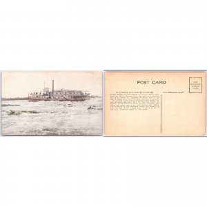 Postcard Lachine Rapids Steamboat Montreal St. Lawrence River c1910