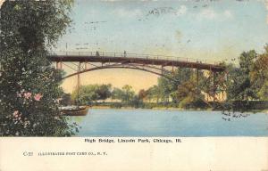 Chicago Illinois 1907 Postcard HIgh Bridge Lincoln Park