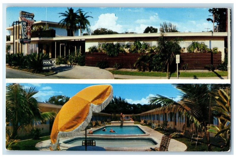 c1958 Cavalier Motel Restaurant Multiview St Petersburg Florida Vintage Postcard