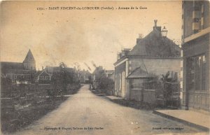 Saint Vincent Du Lorouer France c1910 Postcard Avenue de la Gare Train Station