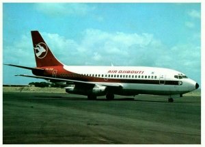 Air Djibouti Boeing 737 at Djibouti 1981 Airplane Postcard