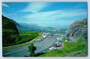 Oahu Hawaii HI Postcard Bird's Eye View OfThe Nuuanu Pali 1963 Vintage Cars